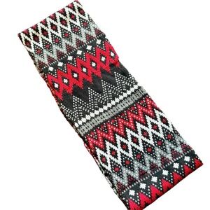 Infinity Scarf Fair Isle Knit Winter Nordic Red Black White Warm lodge aesthetic